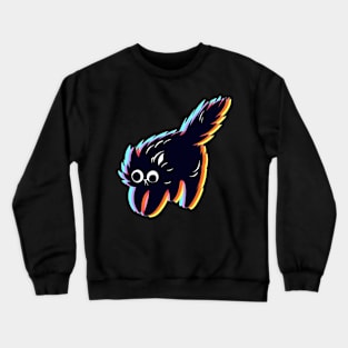 Psychedelic Cat Art with Glitch Effect: Neon Futuristic Design Crewneck Sweatshirt